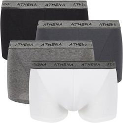 Athena Basic Boxeur Homme Lot De 4 Anthracite/Gris Chine/Noir/Blanc T4