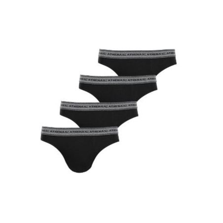 Athena Slip Homme Noir T3 : Le Lot De 4 Slips