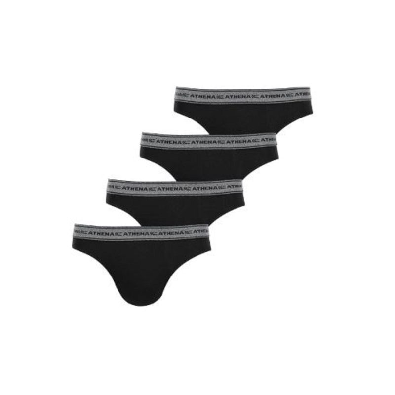 Athena Slip Homme Noir T4 : Le Lot De 4 Slips