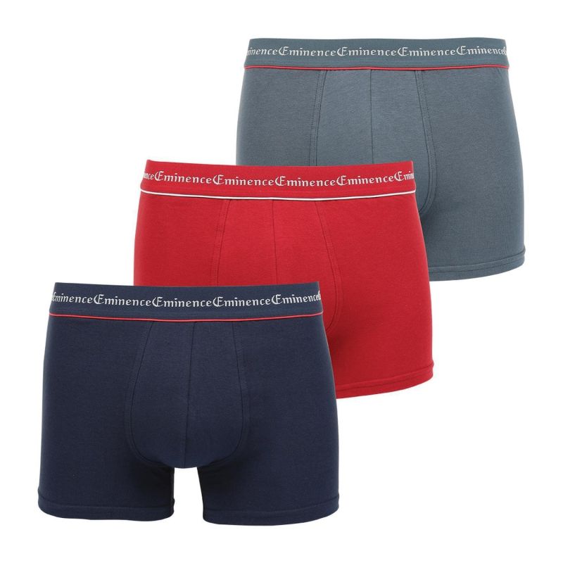 Eminence Boxer Homme Noir, Bleu Et Rouge Business T2 : Le Lot De 3 Boxers