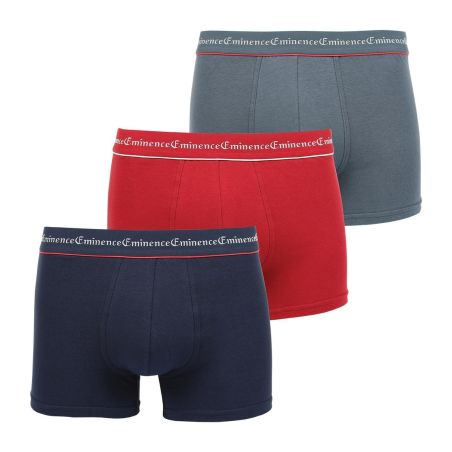 Eminence Boxer Homme Noir, Bleu Et Rouge Business T7 : Le Lot De 3 Boxers