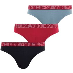 Athena Lot De 3 Slips Homme Basic Color Noir/Bordeaux/Gris T3