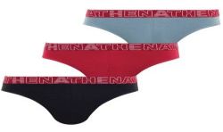 Athena Lot De 3 Slips Homme Basic Color Noir/Bordeaux/Gris T7