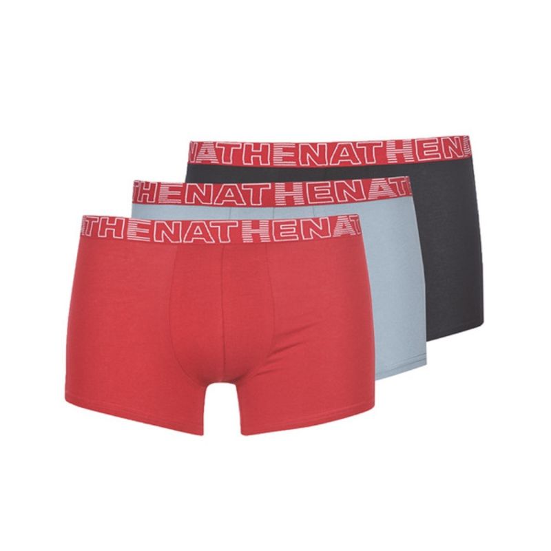 Athena Boxer Homme Noir/Rouge/Gris T4 : Le Lot De 3 Boxers