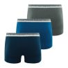 Athena Lot De 3 Boxers Homme Coton Bio Bleu T6