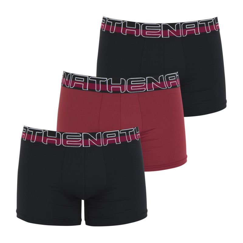 Athena Lot De 3 Boxers Seconde Peau Noir/Bordeaux/Noir Taille T2