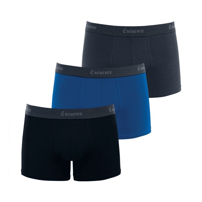 Eminence Lot De 3 Boxers Homme Sélection Noir/Bleu/Anthracite T3