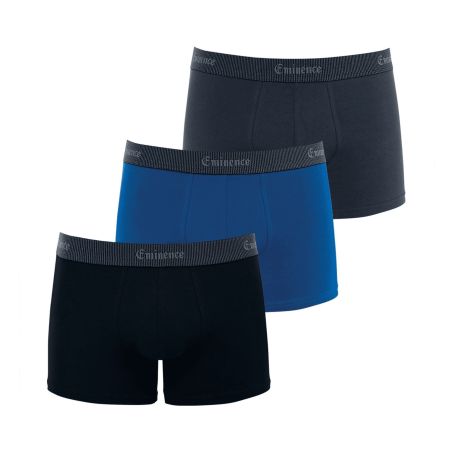 Eminence Lot De 3 Boxers Homme Sélection Noir/Bleu/Anthracite T3