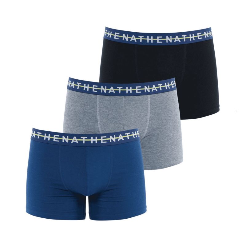 Athena Lot De 3 Boxers Homme Easy Style Indigo/Noir/Gris T2