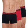 Athena Lot De 3 Boxers Homme Coton Easysport Noir-Rouge-Noir T5