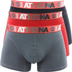 Athena Lot De 3 Boxers Pour Homme Rouge-Poivre-Noir T2
