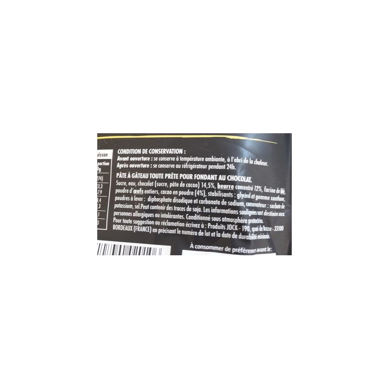 Jock 550G Fondant Chocolat