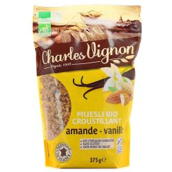 Charles Vignon Céréales Bio Muesli Amande Vanille Sans Gluten : Le Sachet De 375 G
