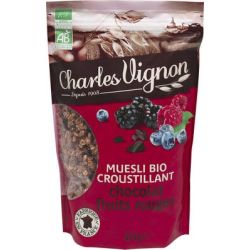 Charles Vignon 375G Céréales Bio Muesli Chocolat Fruits Rouges