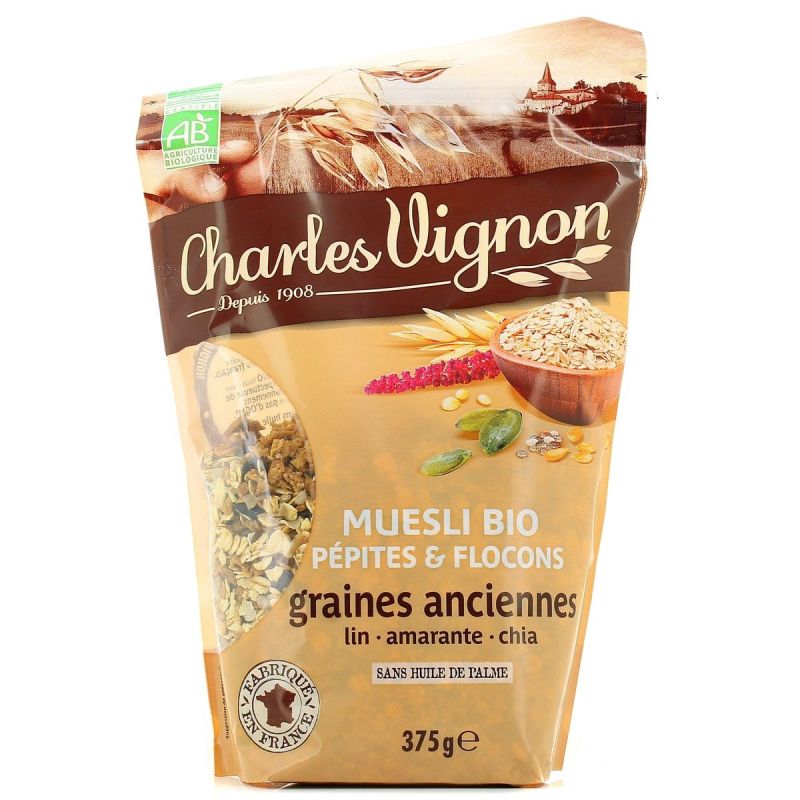 Charles Vignon 375G Céréales Bio Muesli Graines