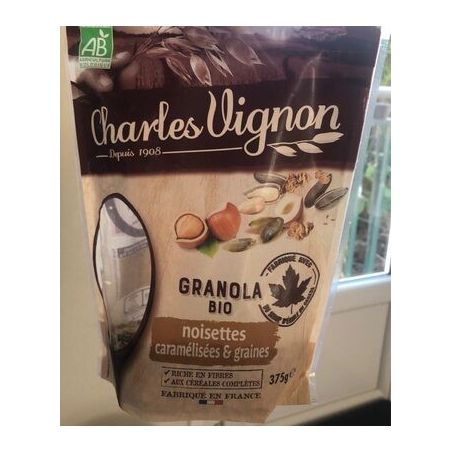 375G Céréales Granola Bio Noisettes Caramélisées Et Graines Charles