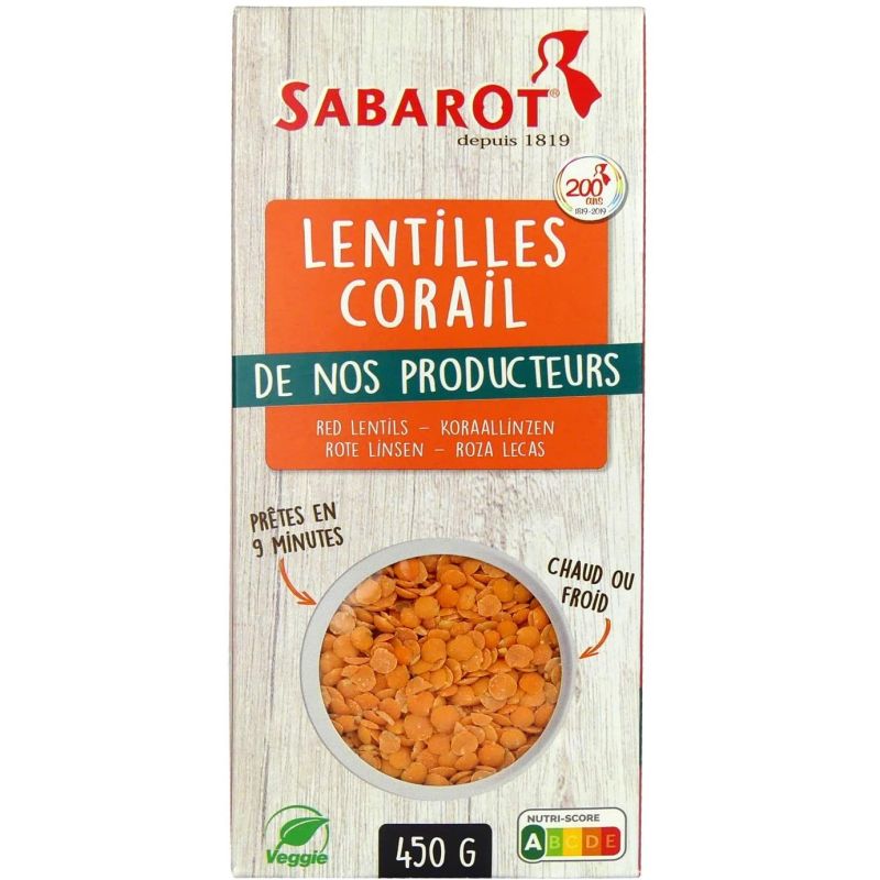 Sabarot Lentilles Corail 450G