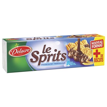Delacre Biscuits Sablés Chocolat Lait Sprits : La Boîte De 12 - 200Gr