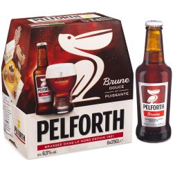 Pelforth Bière Brune Douce : Le Pack De 6 Bouteilles 25Cl