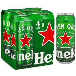 Heineken Bière De Prestige : Le Pack 4 Canettes 50Cl