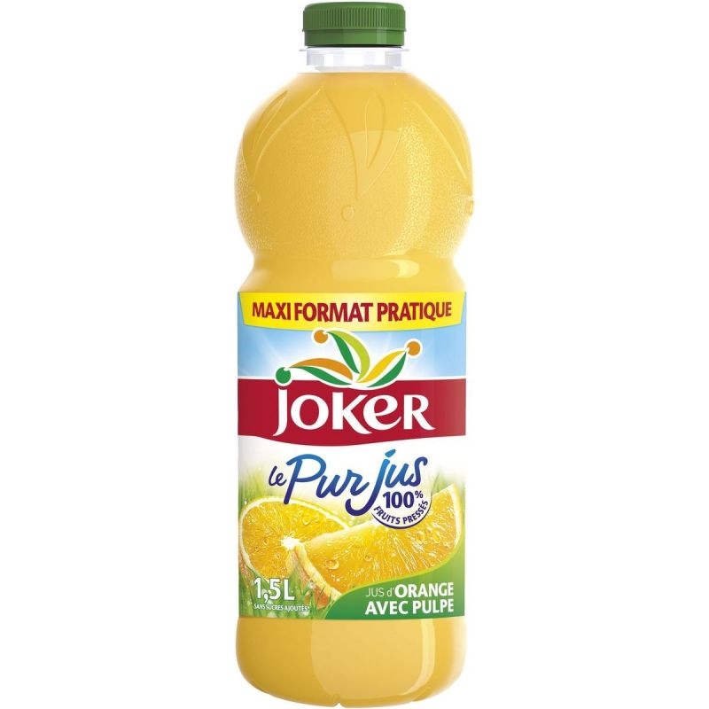 Joker Le Pur Jus D'Orange Avec Pulpe : La Bouteille De 1,5L