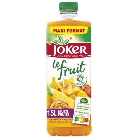 Joker Jus Multifruits Sans Sucres Ajoutés : La Bouteille De 1,5L