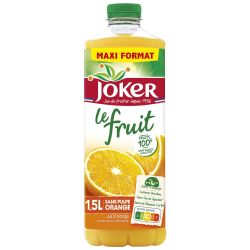 Joker Jus De Fruits Orange Sans Pulpe Le Fruit : La Bouteille 1,5L