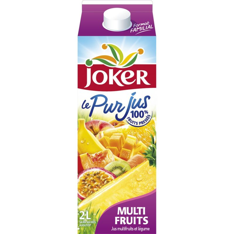 Joker Jus Multifruit Sans Sucres Ajoutés : La Brique De 2L