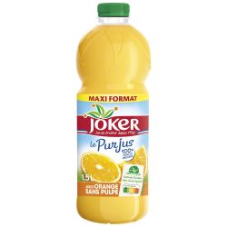 Joker Jus D'Orange Sans Pulpe Sucres Ajoutés : La Bouteille D'1,5L