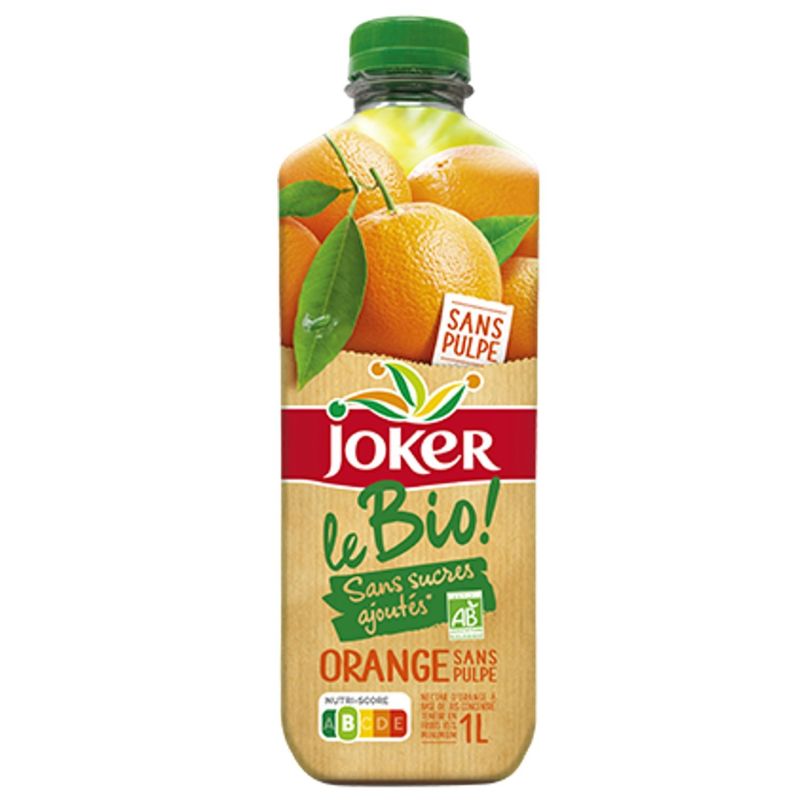 Joker Nectar Orange Sans Pulpe Sucres Ajoutés Bio : La Brique D'1L