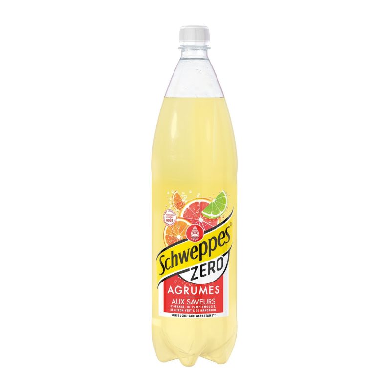 Schweppes Soda Agrumes Zero Sucre : La Bouteille D'1,5L