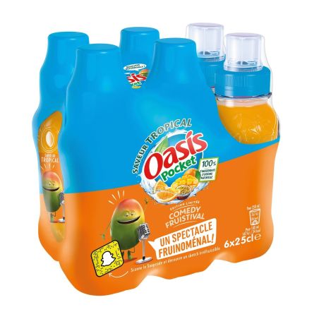 Oasis Boisson Aux Fruits Tropical Pocket : Le Pack De 6 Bouteilles 25Cl