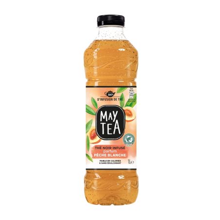 Maytea Boisson Au Thé Glacé Noir Pêche Blanche : La Bouteille D'1L