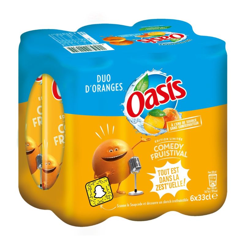 Oasis Boisson Orange : Le Pack De 6 Canettes 33Cl