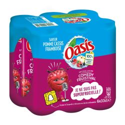 Oasis Boisson Pomme Cassis Framboise : Le Pack De 6 Canettes 33Cl