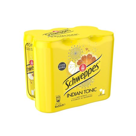 Schweppes Soda Indian Tonic : Le Pack De 6 Canettes 33Cl