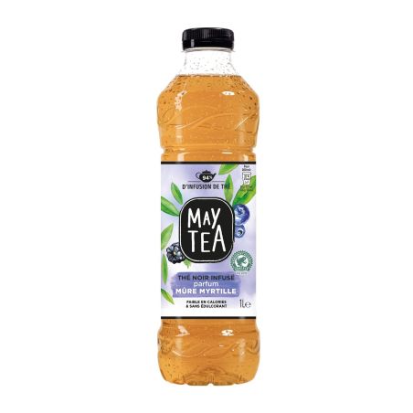 May Tea Boisson Thé Noir Mûre Myrtille : La Bouteille D'1L