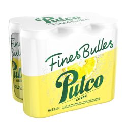 Pulco Eau Gazeuse Fines Bulles Aromatisée Au Citron : Le Pack De 6 Canettes 33Cl