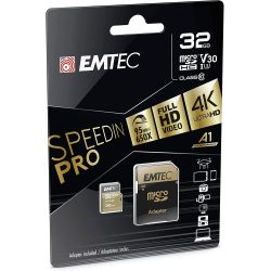 Emtec Ecmsdm32Ghc10Sp- Carte Microsd - Gamme Speedin Uhs-I U3 Avec Adaptateur Ultra Haute Performance 95Mb/S 32 Gb