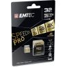 Emtec Ecmsdm32Ghc10Sp- Carte Microsd - Gamme Speedin Uhs-I U3 Avec Adaptateur Ultra Haute Performance 95Mb/S 32 Gb