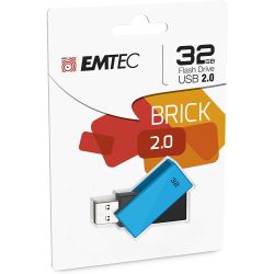 Emtec Ecmmd32Gc352 - Clé Usb 2.0 Séries Runners Collection Brick C350 32 Go Métal En Alliage De Zinc Noire/Bleue