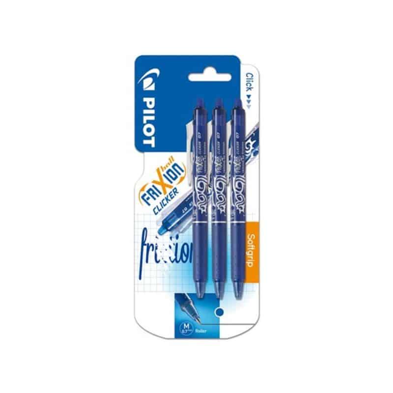 Pilot Stylo Roller Frixion Ball Clicker Bleu 0,7Mm : Le Lot De 3 Stylos