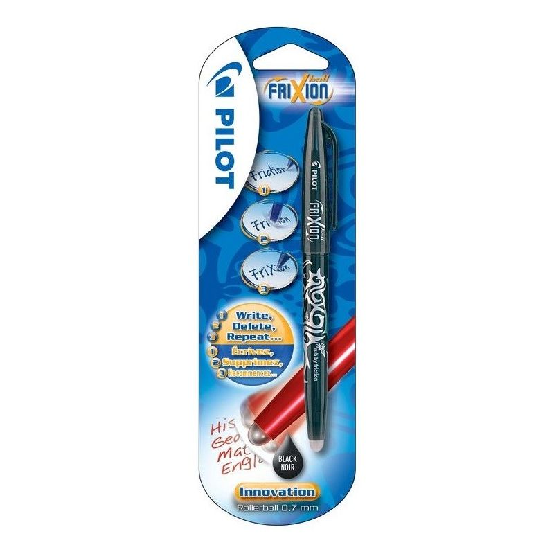 Pilot Stylo Roller Frixion Ball Encre Effaçable Noir Pointe Moyenne