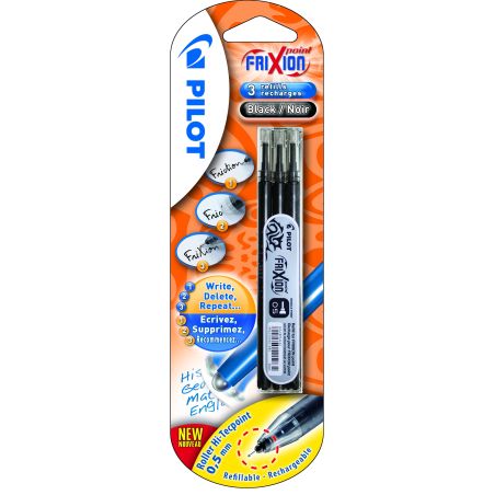 Pilot 3 Rech.Frixion Noir Fin