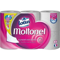 Lotus Moltonel Rouleaux De 6 Papiers Toilettes Unis