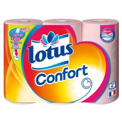 Lotus 6 Rouleaux Papier Toilette Confort Aquatube
