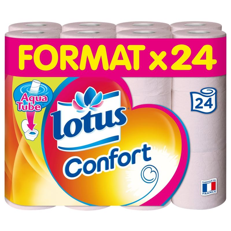 Lotus Papier Toilette Confort Extrait Aqua Tube : Les 24 Rouleaux