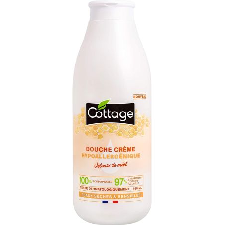 Cottage Crème Douche Hypoallergénique Velours De Miel 97 % Ingrédients Origine Naturelle 560 Ml