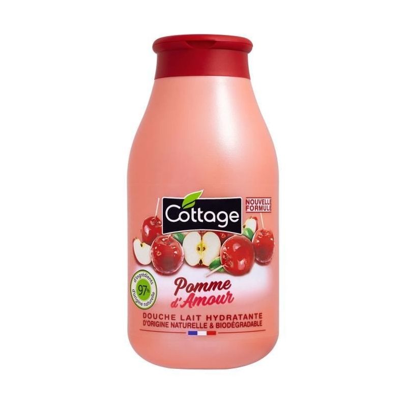 Cottage Douche Lait Hydratante Pomme D'Amour 97% D'Ingrédients D'Origine Naturelle 250 Ml