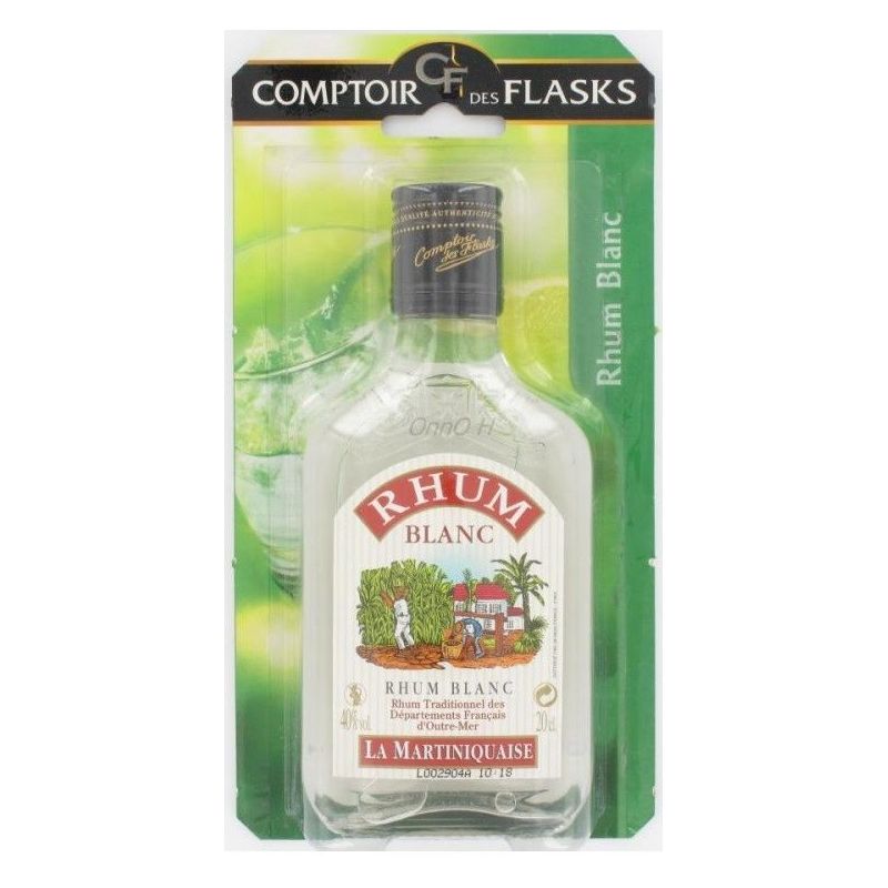 La Martiniquaise Rhum Blanc Comptoir Des Flasks 40% : Flasque 20Cl